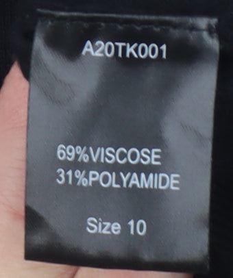 Sosandar Women's Black Size 10 Crew Neck Long Sleeve Pullover Jumper