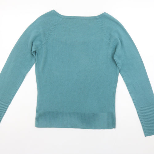 Marks and Spencer Women’s Blue Button Detail Square Neck Jumper Size 10