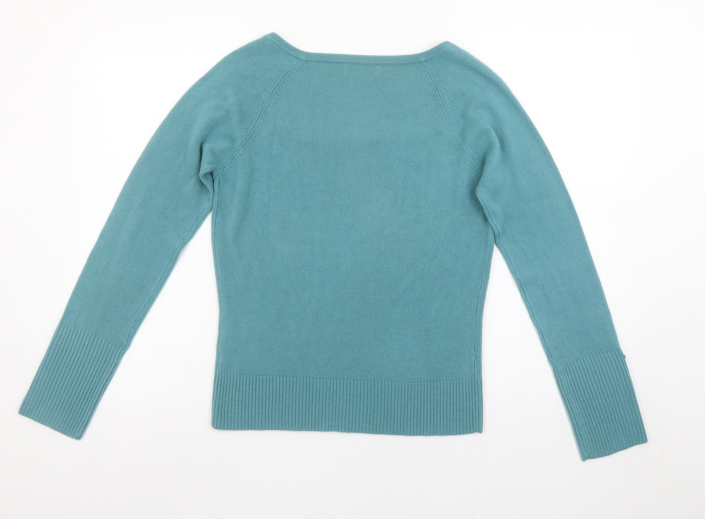 Marks and Spencer Women’s Blue Button Detail Square Neck Jumper Size 10