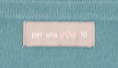 Marks and Spencer Women’s Blue Button Detail Square Neck Jumper Size 10