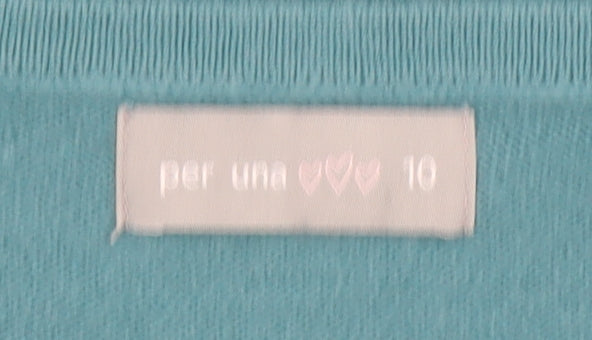 Marks and Spencer Women’s Blue Button Detail Square Neck Jumper Size 10