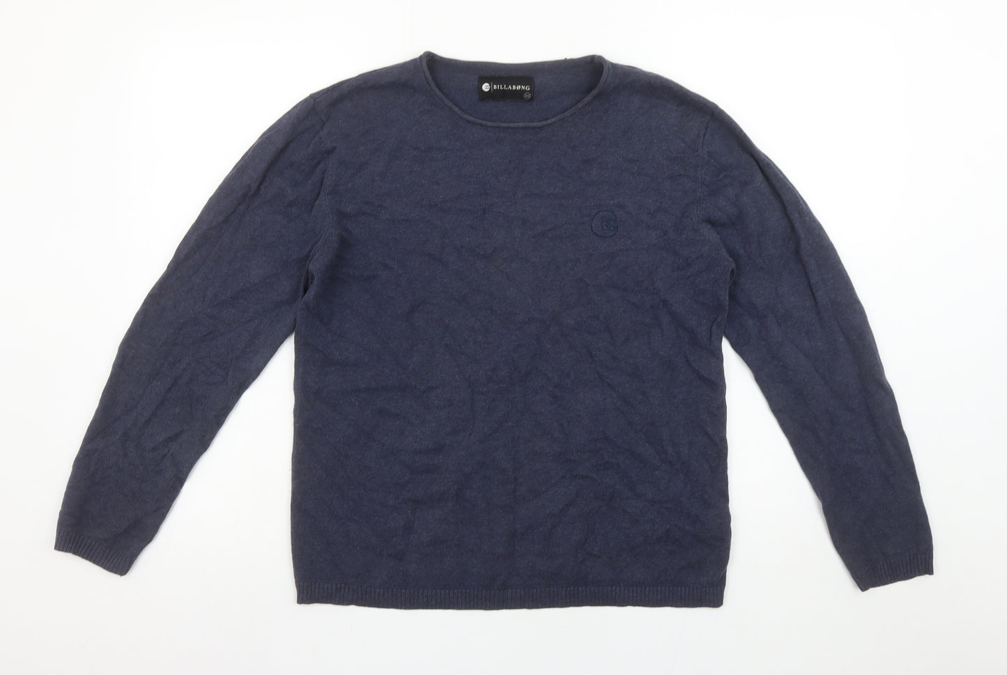 Billabong Men's Blue Cotton Crew Neck Pullover Jumper XS