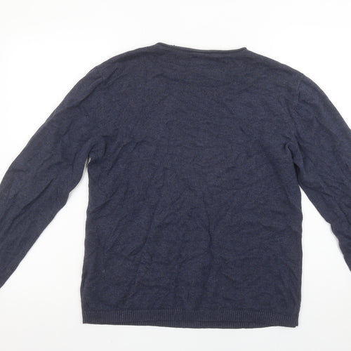 Billabong Men's Blue Cotton Crew Neck Pullover Jumper XS