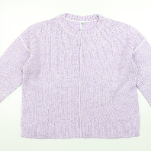 Capsule Womens Lilac Knit Pullover Jumper Size S Crew Neck Soft Knit