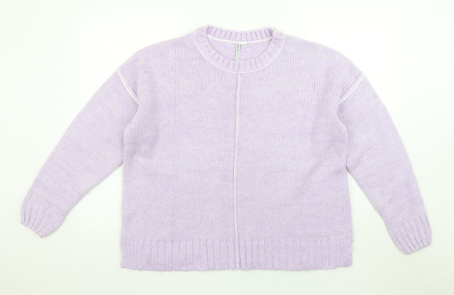 Capsule Womens Lilac Knit Pullover Jumper Size S Crew Neck Soft Knit