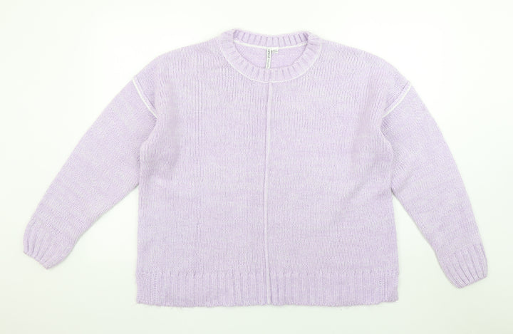 Capsule Womens Lilac Knit Pullover Jumper Size S Crew Neck Soft Knit