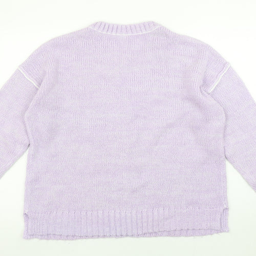 Capsule Womens Lilac Knit Pullover Jumper Size S Crew Neck Soft Knit