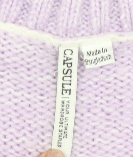Capsule Womens Lilac Knit Pullover Jumper Size S Crew Neck Soft Knit