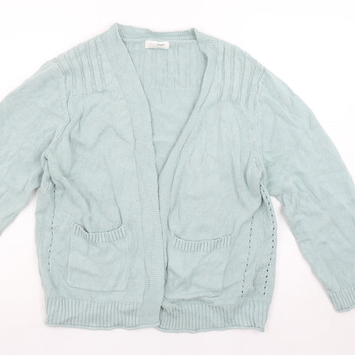 White Stuff Women’s Green Cotton Linen Knit Cardigan Size M