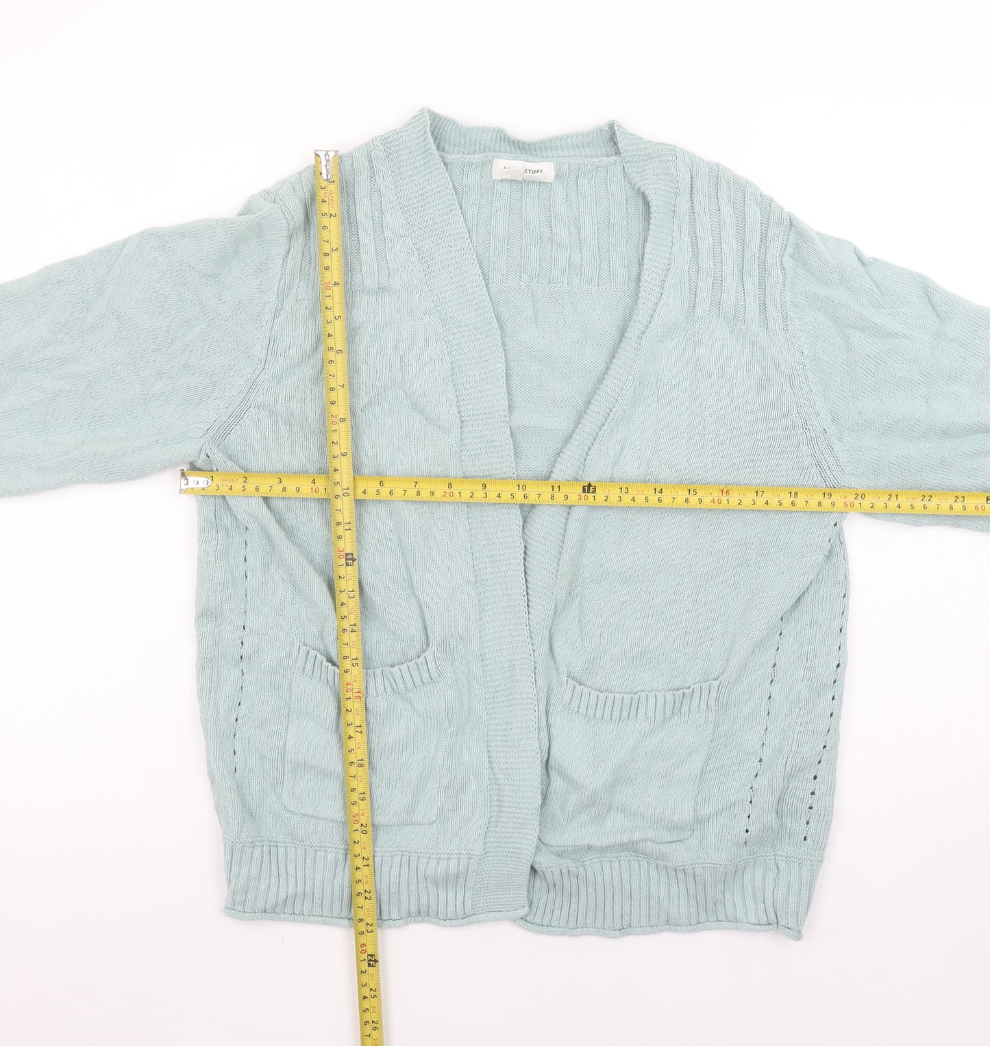 White Stuff Women’s Green Cotton Linen Knit Cardigan Size M