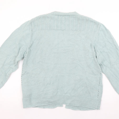 White Stuff Women’s Green Cotton Linen Knit Cardigan Size M