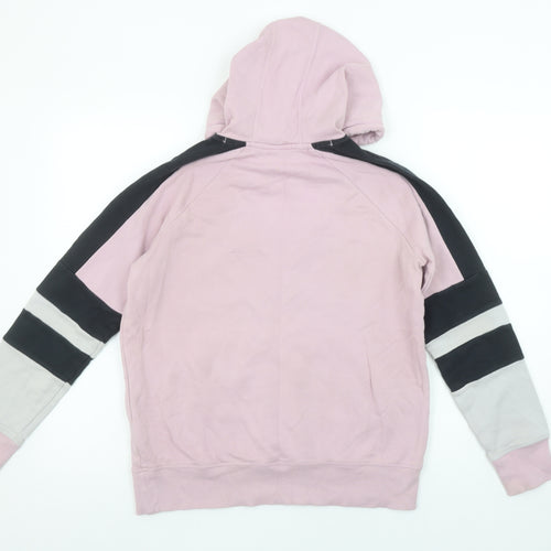 Under Armour Womens Pink XS Pullover Hoodie Colourblock Cotton Blend