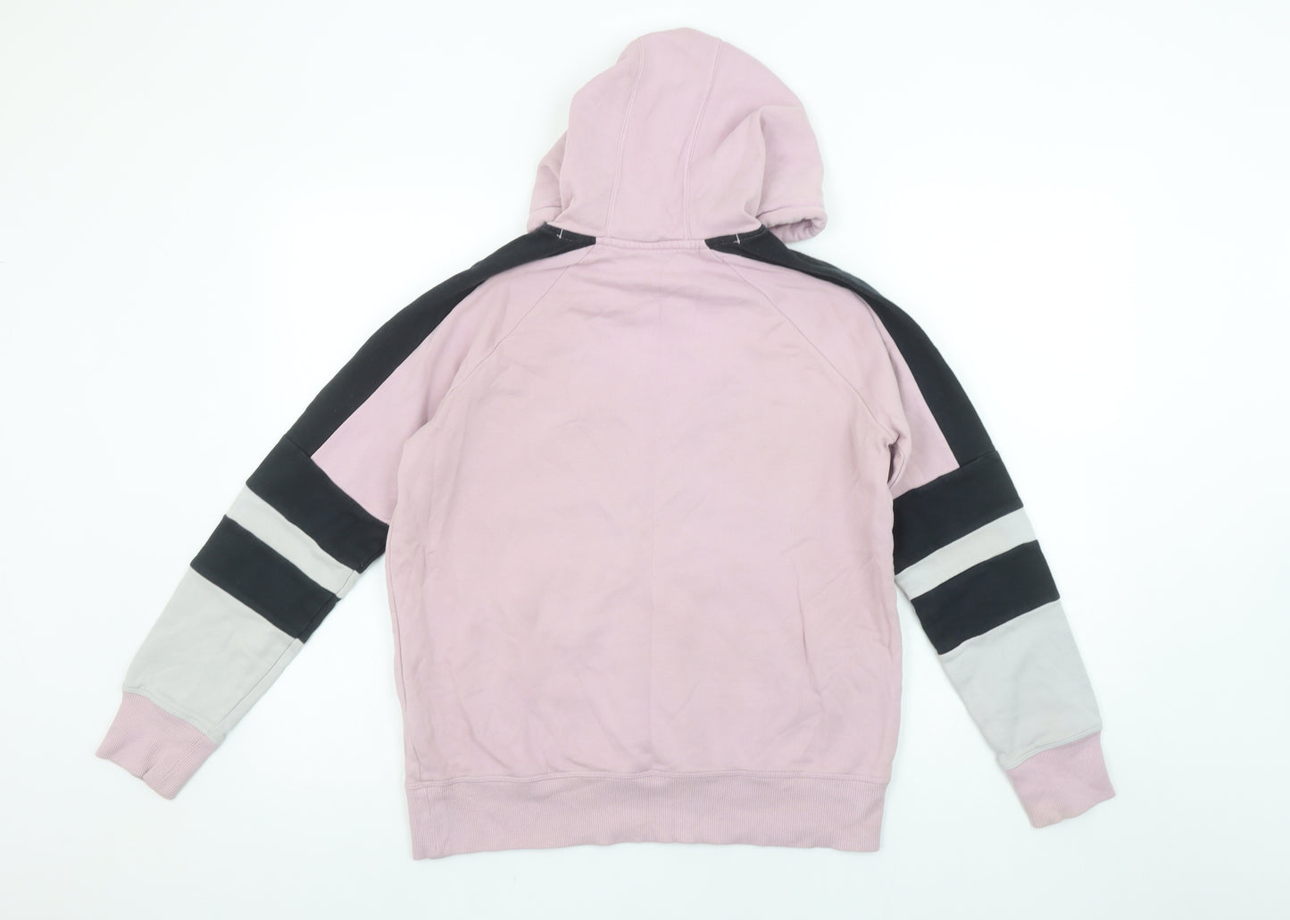 Under Armour Womens Pink XS Pullover Hoodie Colourblock Cotton Blend