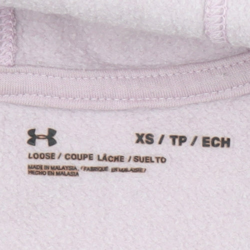 Under Armour Womens Pink XS Pullover Hoodie Colourblock Cotton Blend