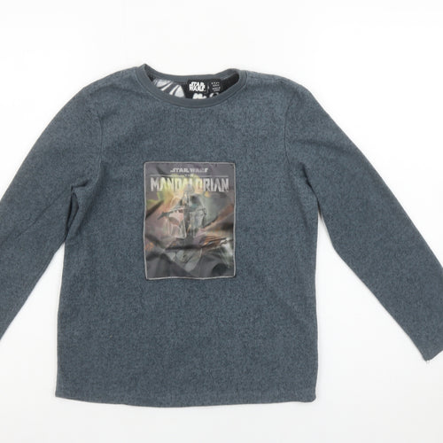 Primark Boys Grey Star Wars Mandalorian Fleece Pyjama Top 8-9 Years