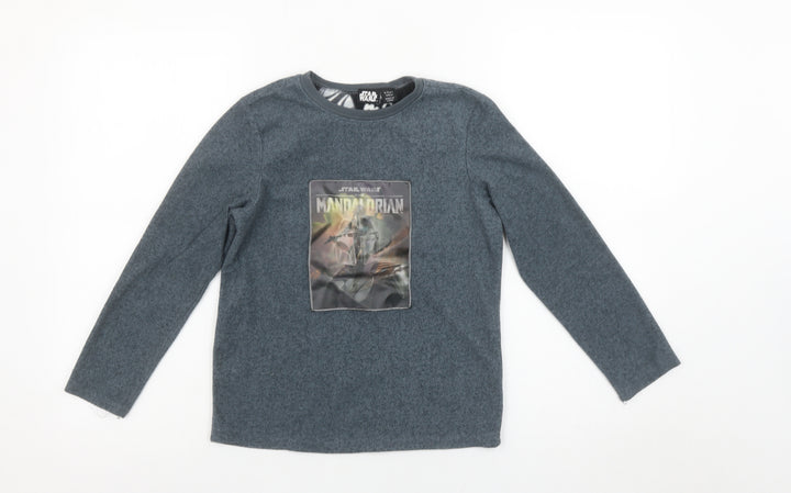 Primark Boys Grey Star Wars Mandalorian Fleece Pyjama Top 8-9 Years