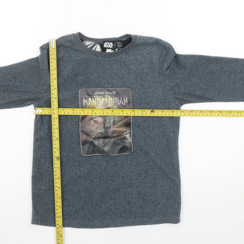 Primark Boys Grey Star Wars Mandalorian Fleece Pyjama Top 8-9 Years