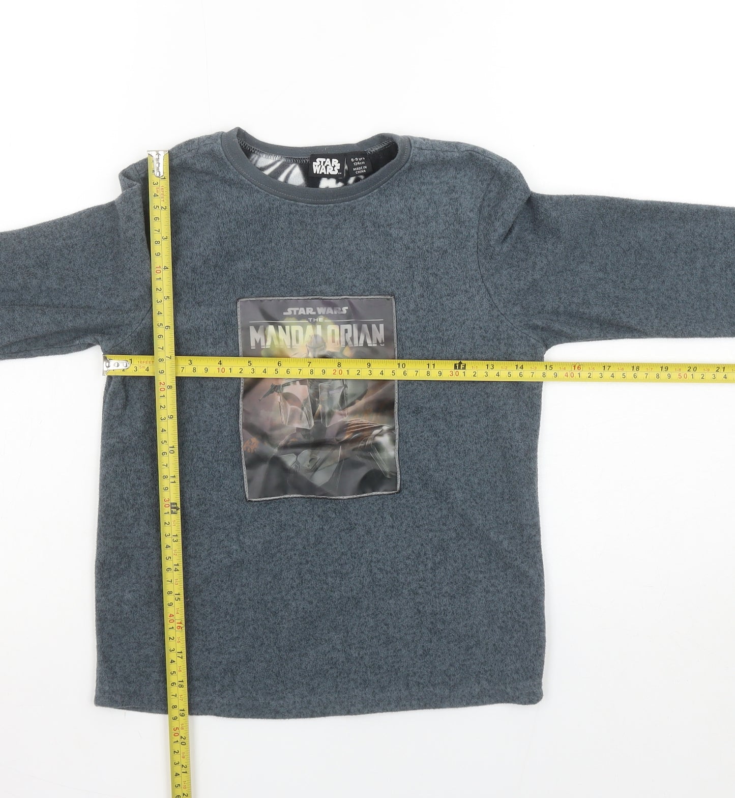 Primark Boys Grey Star Wars Mandalorian Fleece Pyjama Top 8-9 Years