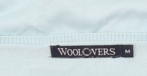 WoolOvers Women's Blue V-Neck Cotton Silk Jumper M