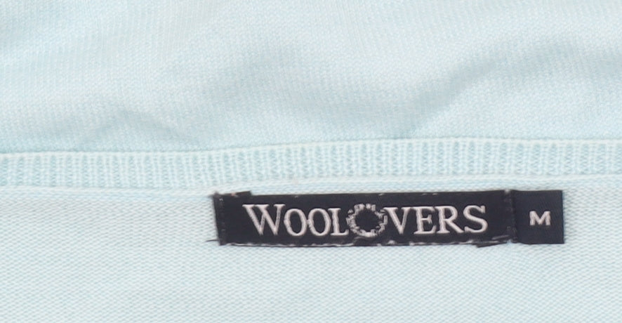 WoolOvers Women's Blue V-Neck Cotton Silk Jumper M