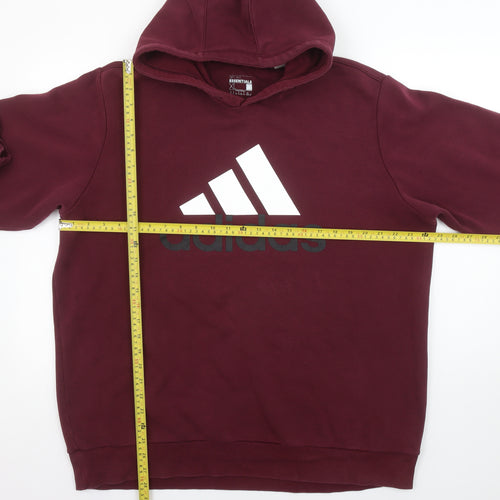Adidas Women's Burgundy Pullover Hoodie XL Cotton Blend Logo Sport Essential
