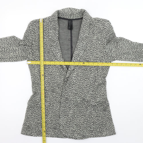 Next Women Grey Animal Print Single-Breasted Suit Jacket Size 12