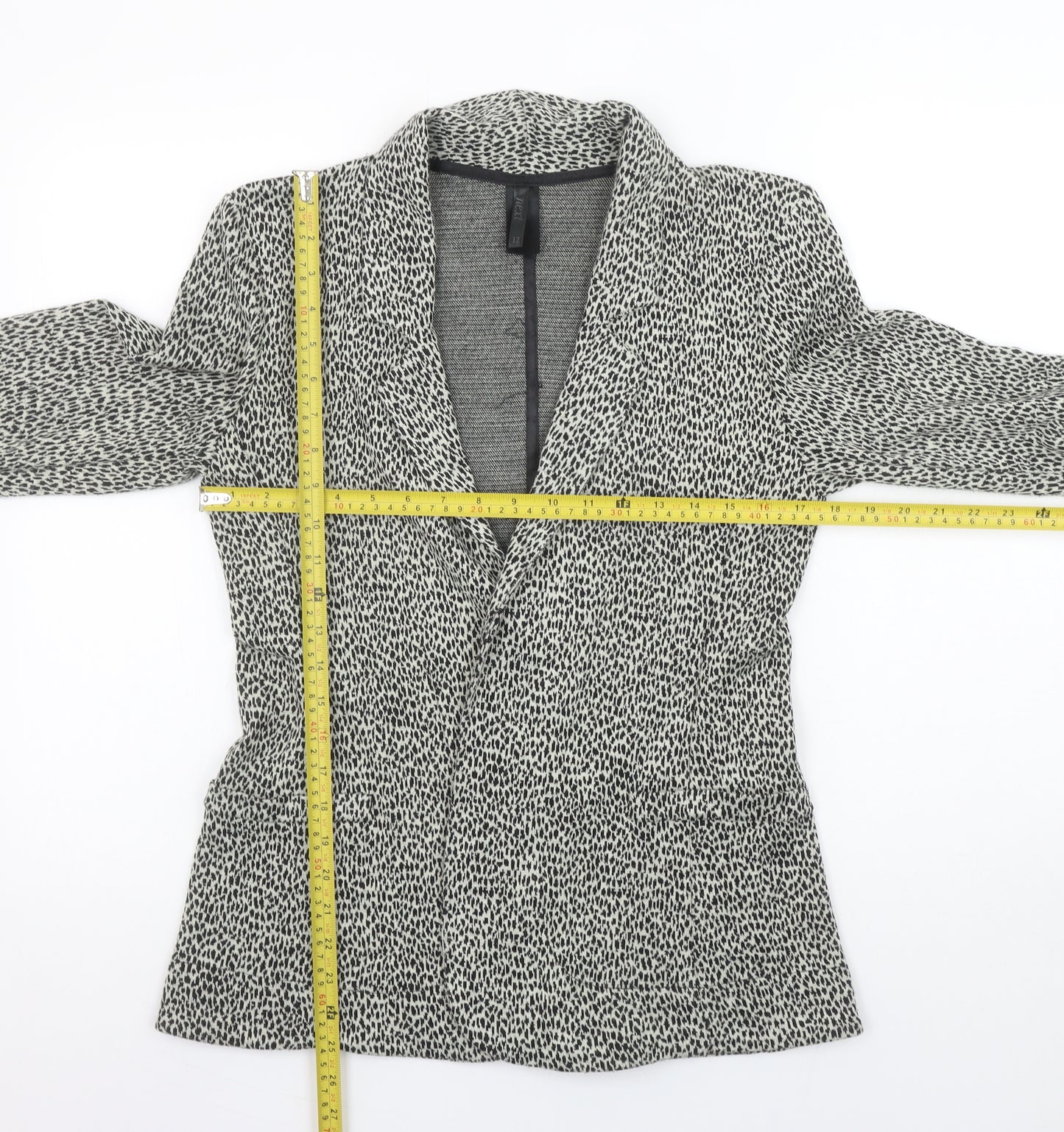 Next Women Grey Animal Print Single-Breasted Suit Jacket Size 12