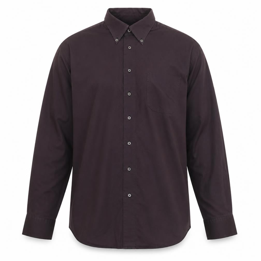 Austin Reed Men's Brown Non-Iron Cotton Button-Up Shirt 17.5in