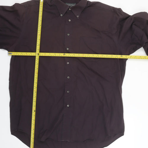 Austin Reed Men's Brown Non-Iron Cotton Button-Up Shirt 17.5in