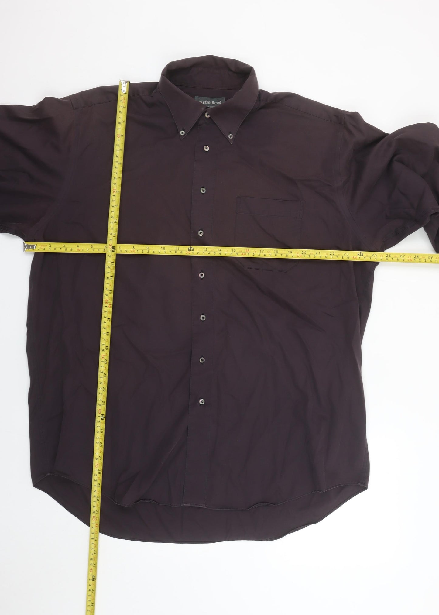 Austin Reed Men's Brown Non-Iron Cotton Button-Up Shirt 17.5in