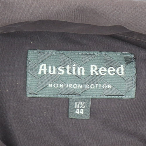 Austin Reed Men's Brown Non-Iron Cotton Button-Up Shirt 17.5in