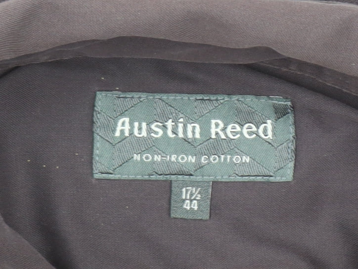 Austin Reed Men's Brown Non-Iron Cotton Button-Up Shirt 17.5in