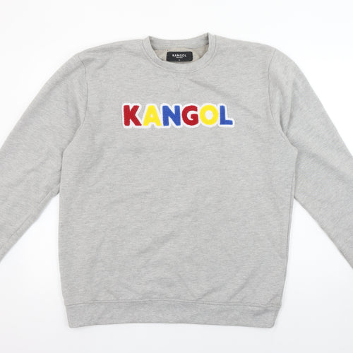 Kangol Mens Grey Logo Crew Neck Sweatshirt XL Cotton Blend