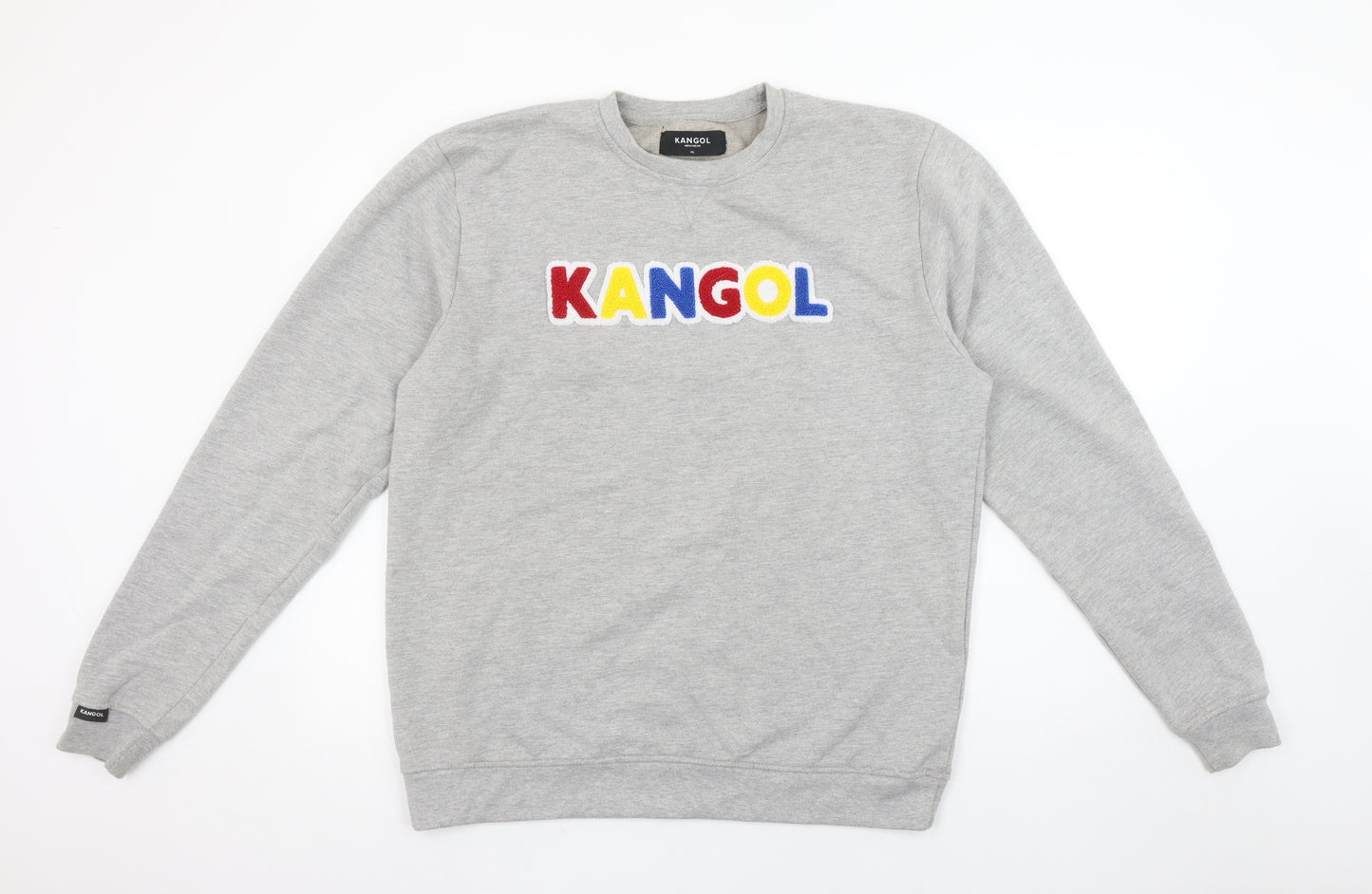 Kangol Mens Grey Logo Crew Neck Sweatshirt XL Cotton Blend