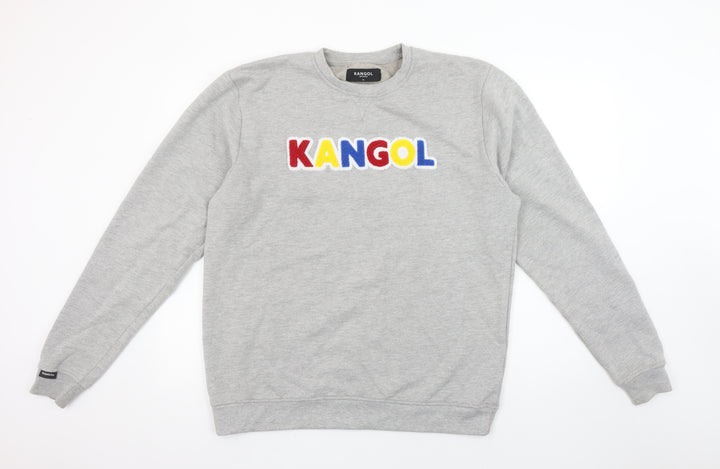 Kangol Mens Grey Logo Crew Neck Sweatshirt XL Cotton Blend