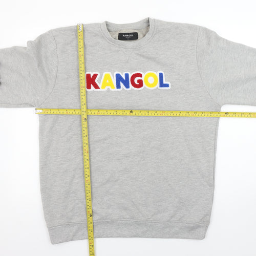 Kangol Mens Grey Logo Crew Neck Sweatshirt XL Cotton Blend