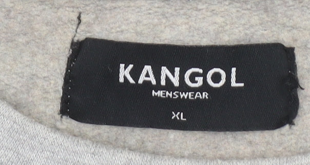 Kangol Mens Grey Logo Crew Neck Sweatshirt XL Cotton Blend