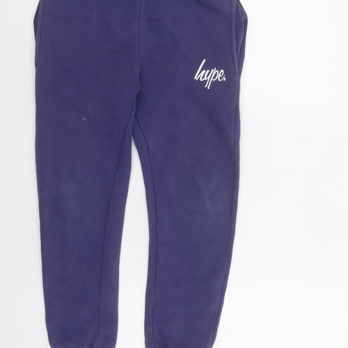 Hype Boys Blue Jogger Trousers 11-12 Years Cotton Blend Elastic Waist