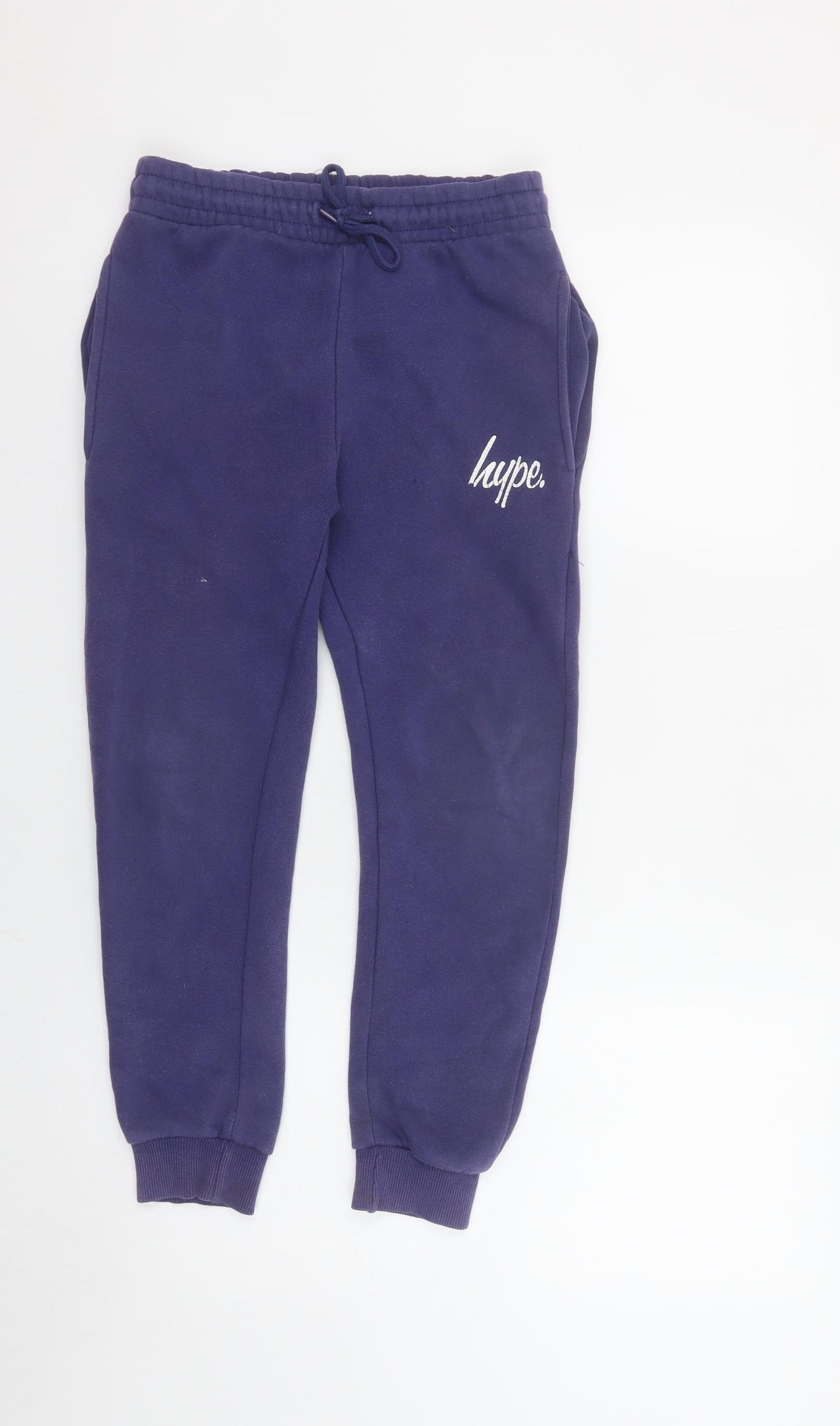 Hype Boys Blue Jogger Trousers 11-12 Years Cotton Blend Elastic Waist