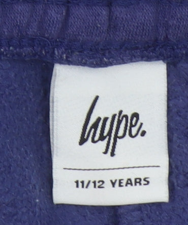 Hype Boys Blue Jogger Trousers 11-12 Years Cotton Blend Elastic Waist