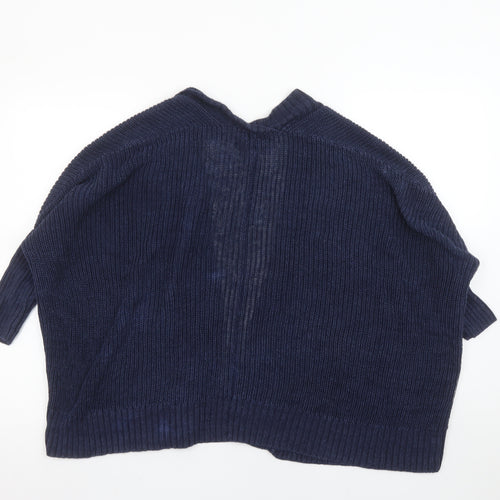 Polo Ralph Lauren Women's Blue Cotton Short Sleeve Cardigan S