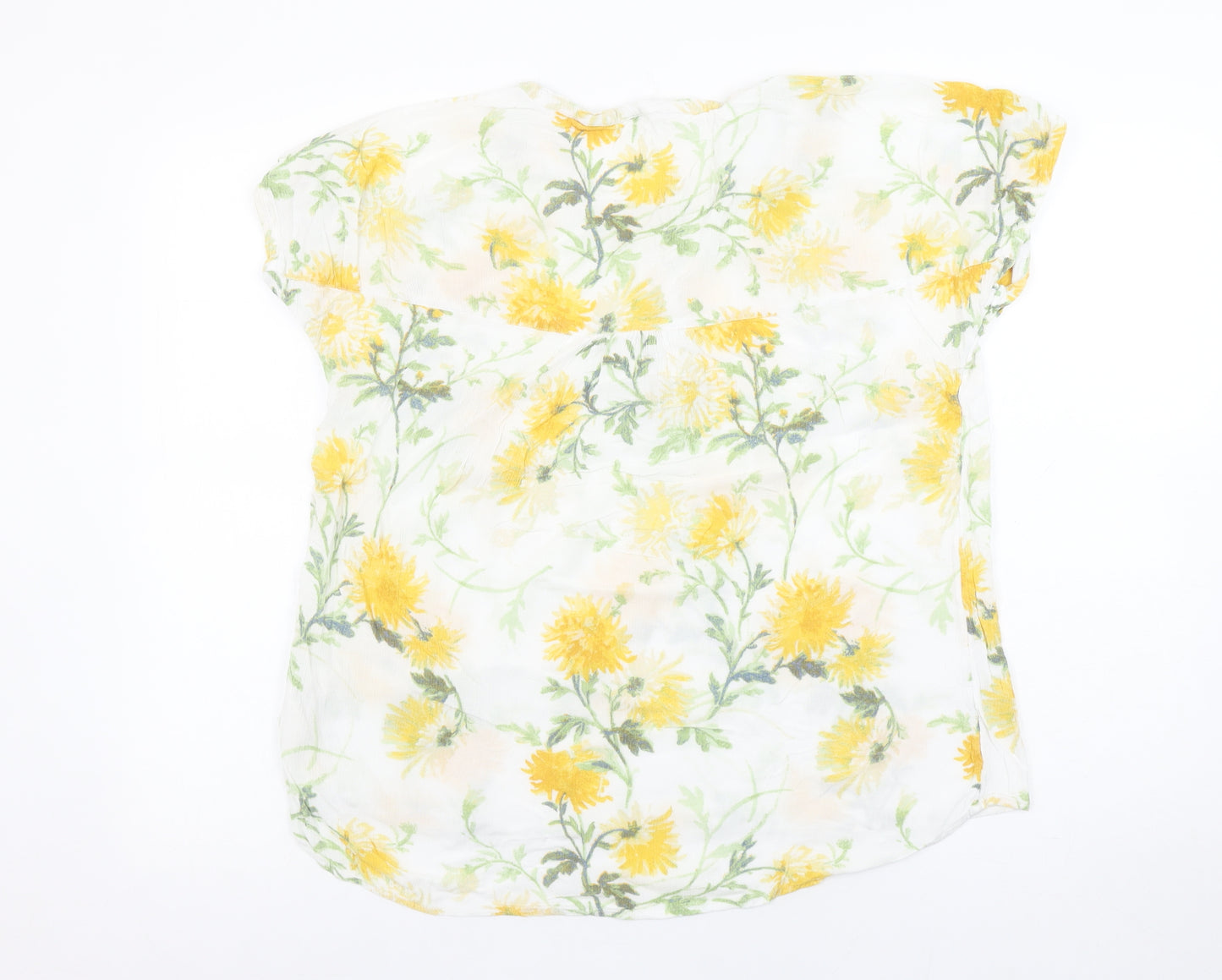 FatFace Womens White Floral Short Sleeve Viscose Blouse UK 12