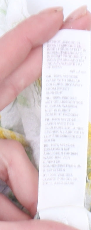 FatFace Womens White Floral Short Sleeve Viscose Blouse UK 12