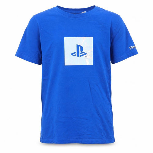 H&M Boys Blue PlayStation Graphic T-Shirt 14-15 Years Short Sleeve Cotton