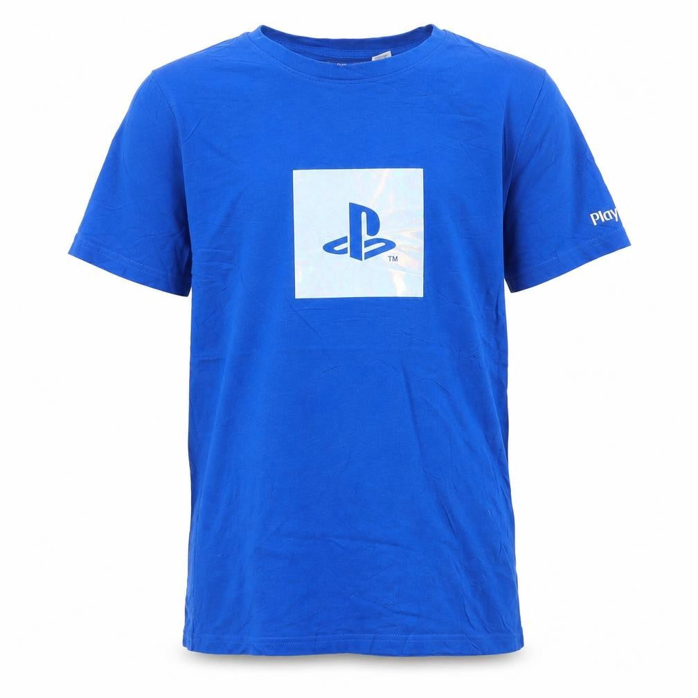 H&M Boys Blue PlayStation Graphic T-Shirt 14-15 Years Short Sleeve Cotton