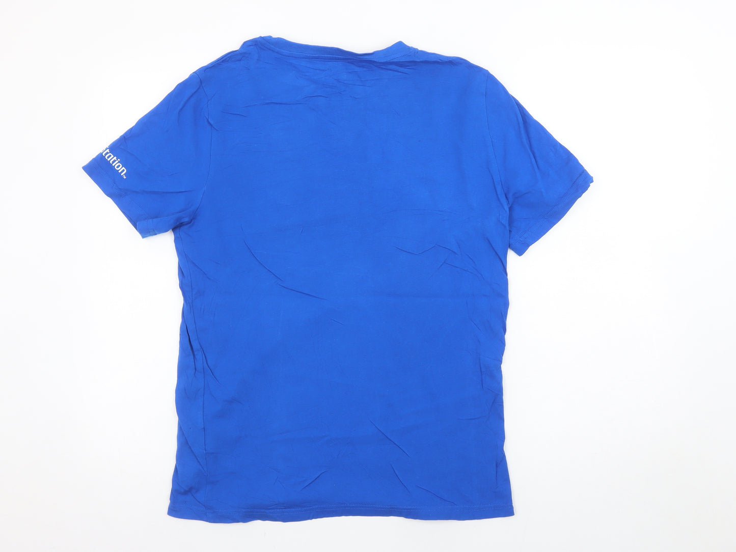 H&M Boys Blue PlayStation Graphic T-Shirt 14-15 Years Short Sleeve Cotton