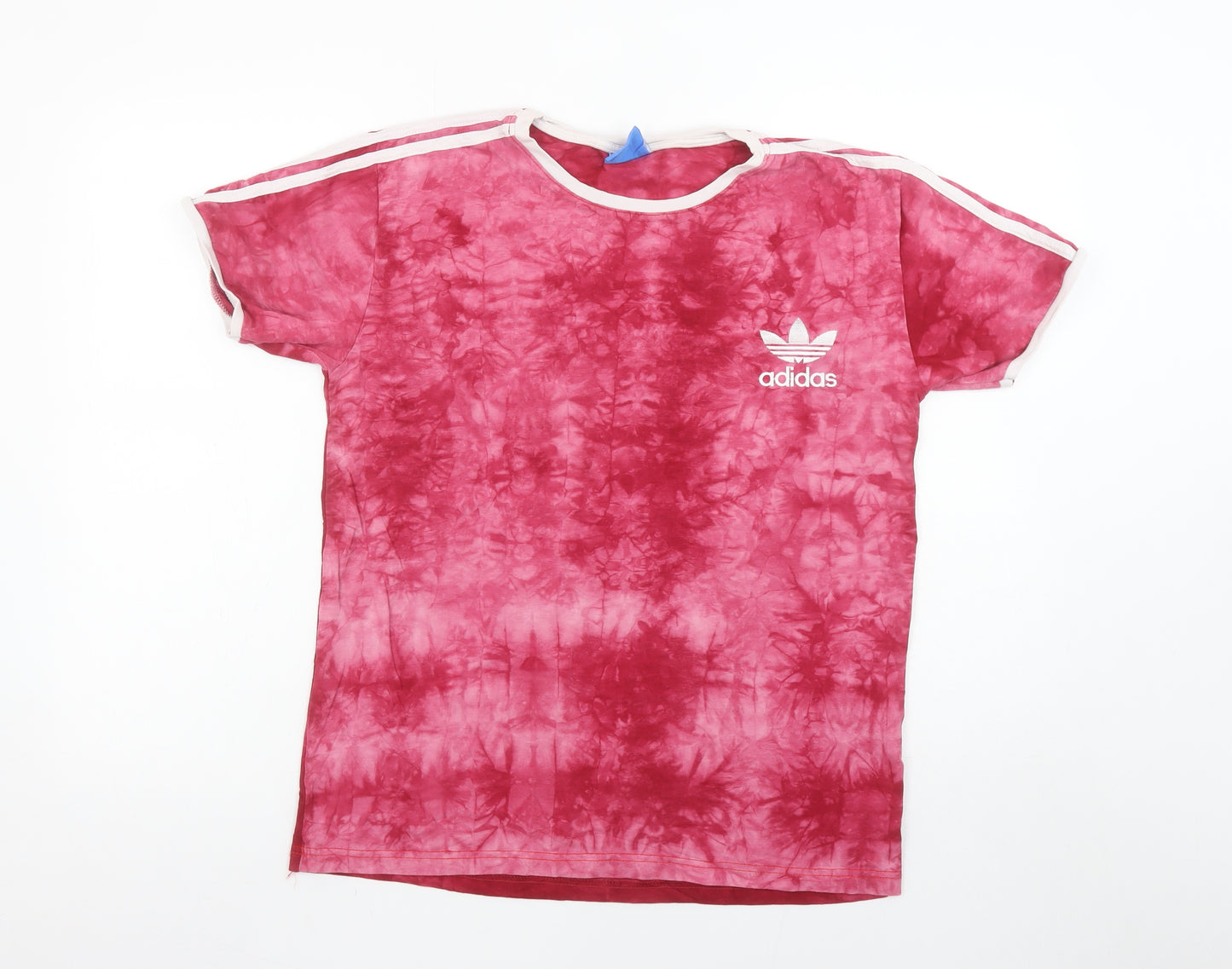 Adidas Womens Pink Tie-Dye Cotton Short Sleeve T-Shirt Size S
