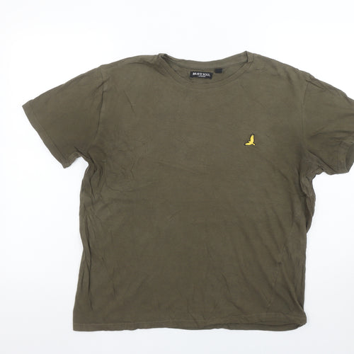 Brave Soul Men's Green Cotton Crew Neck Short Sleeve T-Shirt M