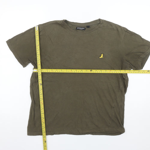 Brave Soul Men's Green Cotton Crew Neck Short Sleeve T-Shirt M