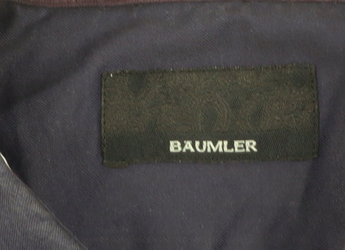 Baumler Men's Blue 16.5in Classic Fit Long Sleeve Cotton Button-Up Shirt